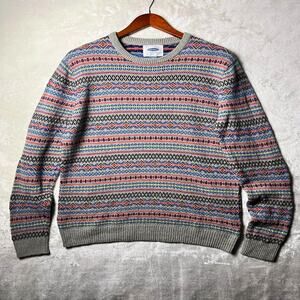 Old Navy Nordic Pullover Sweater Men's L Cotton Wool Blend Crewneck Spring Ski